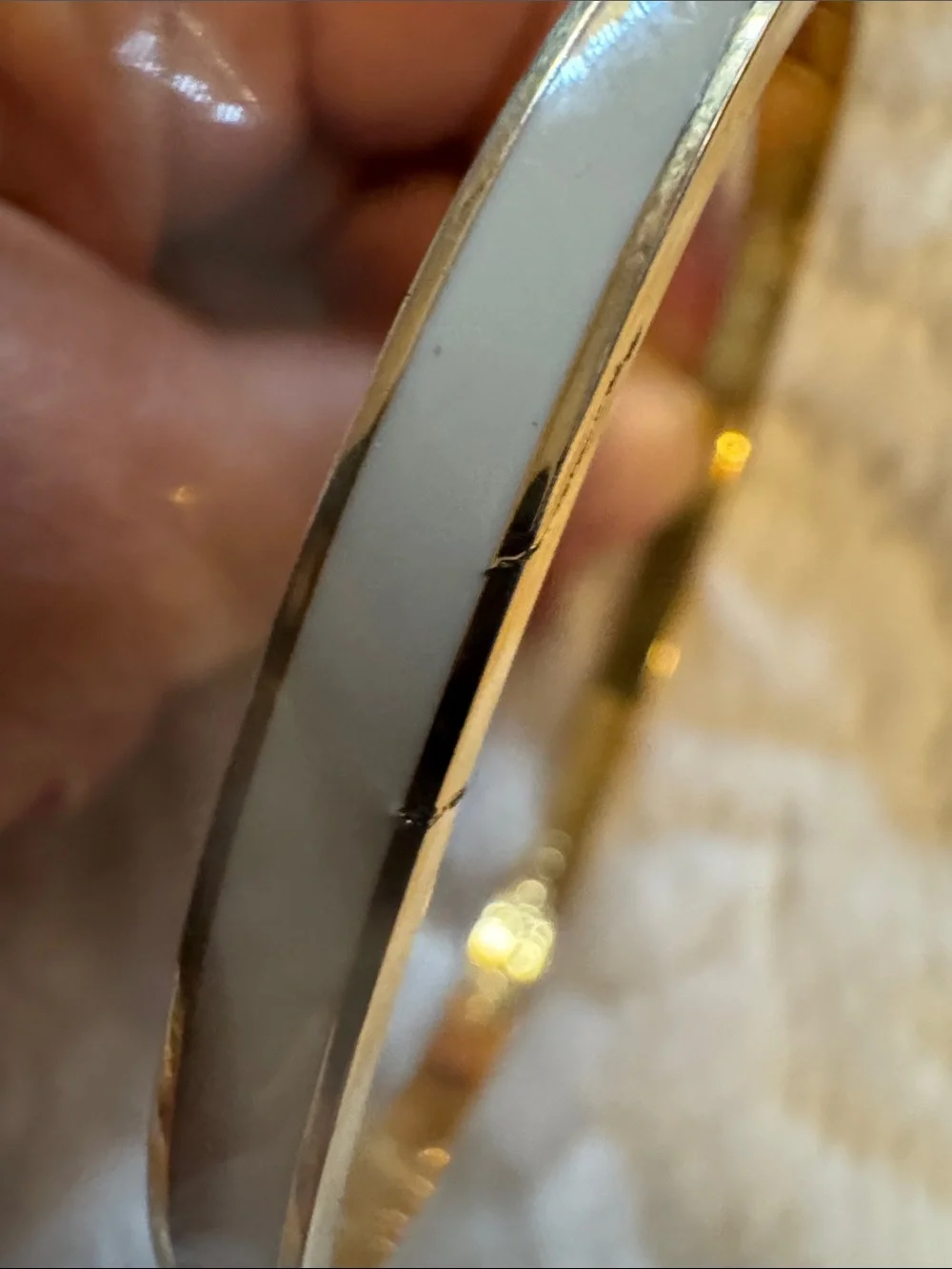 kate spade Gold and Cream Enamel Bangle Bracelet tickle the ivories